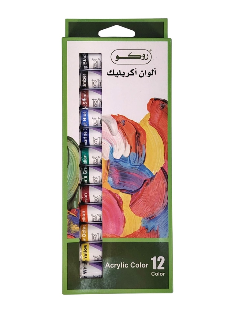الوان اكريلك12 لون 12ML X روكو